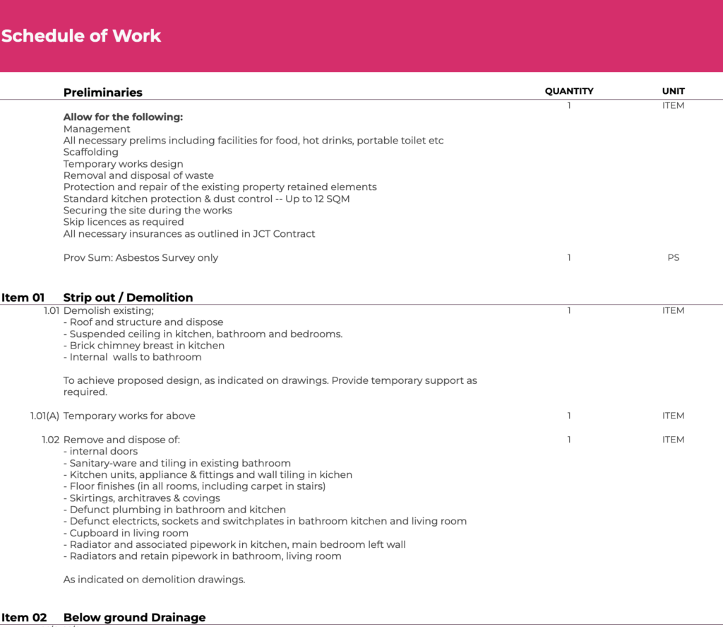 Scope of work