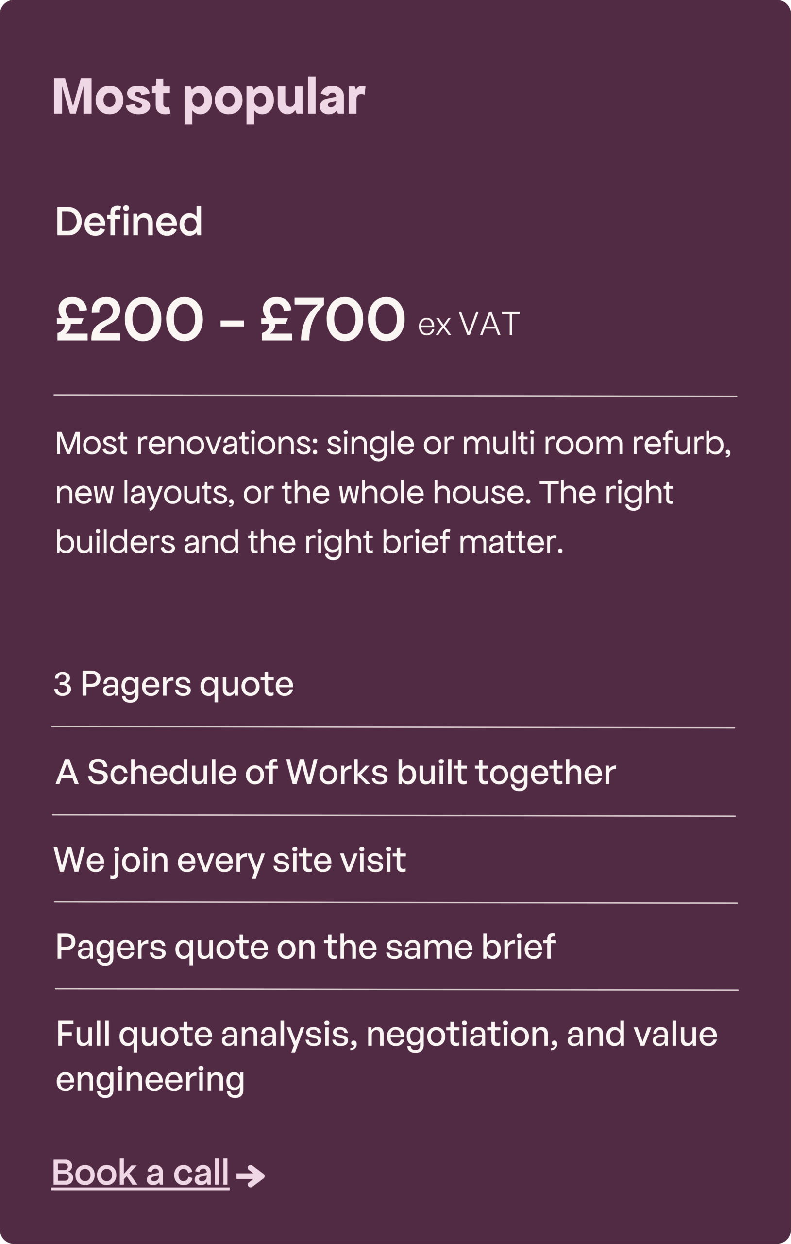 Renovation costs and planning