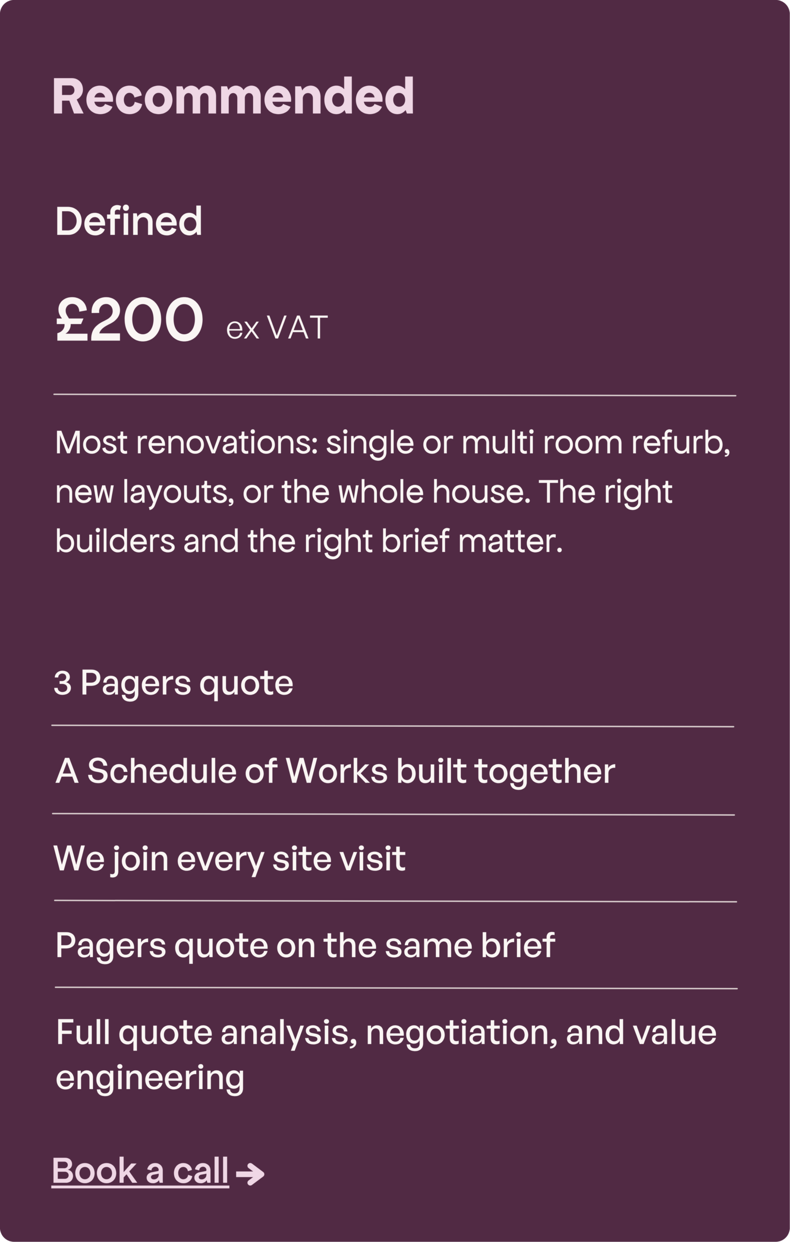 Renovation costs and planning